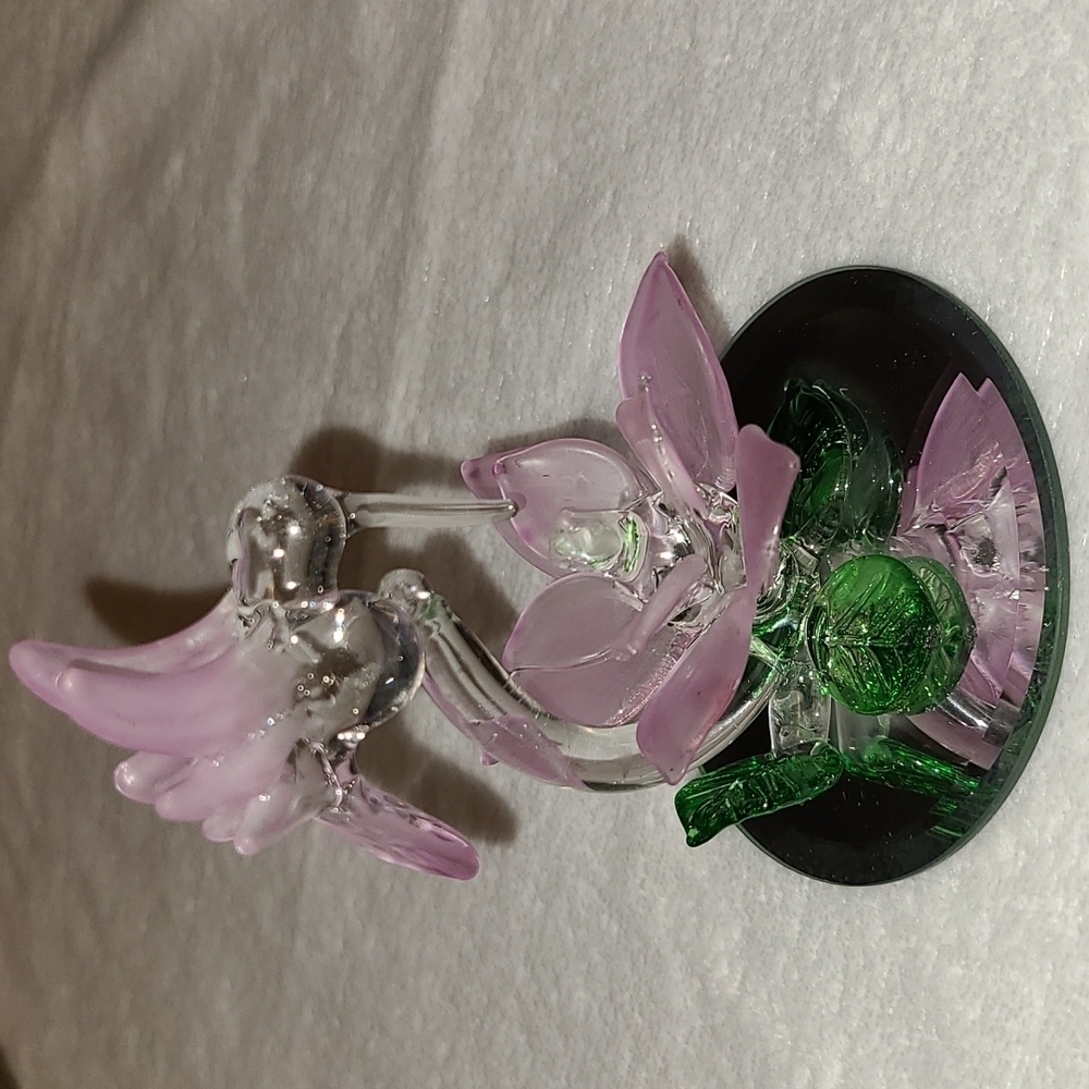 Blown glass hummingbird